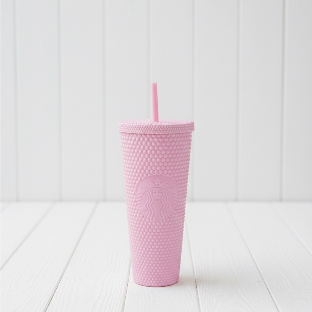 NWT Starbucks Singapore Twinkle Matte Powder Pink Studded Tumbler Venti Cold Cup